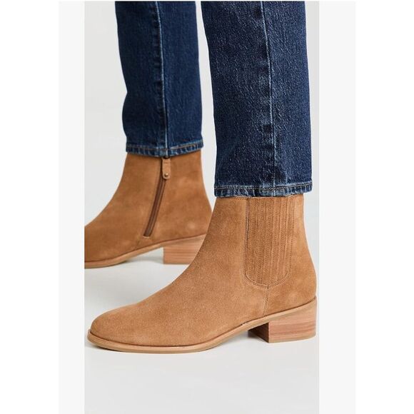 Soludos Delancey Bootie Suede Tan Size 6.5 New In Box - Picture 1 of 9
